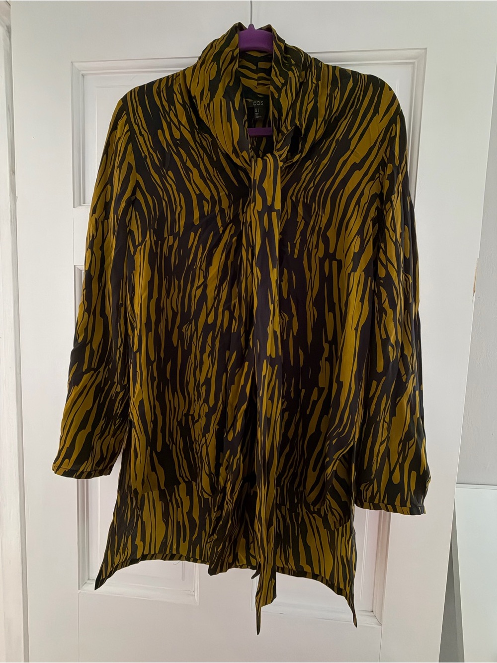 COS Olive Green and Black Patterned Women's Blazer
